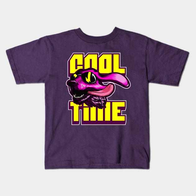 cool time dog Kids T-Shirt by Amrshop87